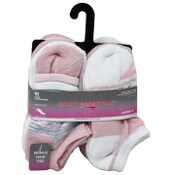Wholesale - 10pk PNK SE RANDOM KNIT STRIPE NS SOCKS SIZE 4-6, UPC: 193159198800